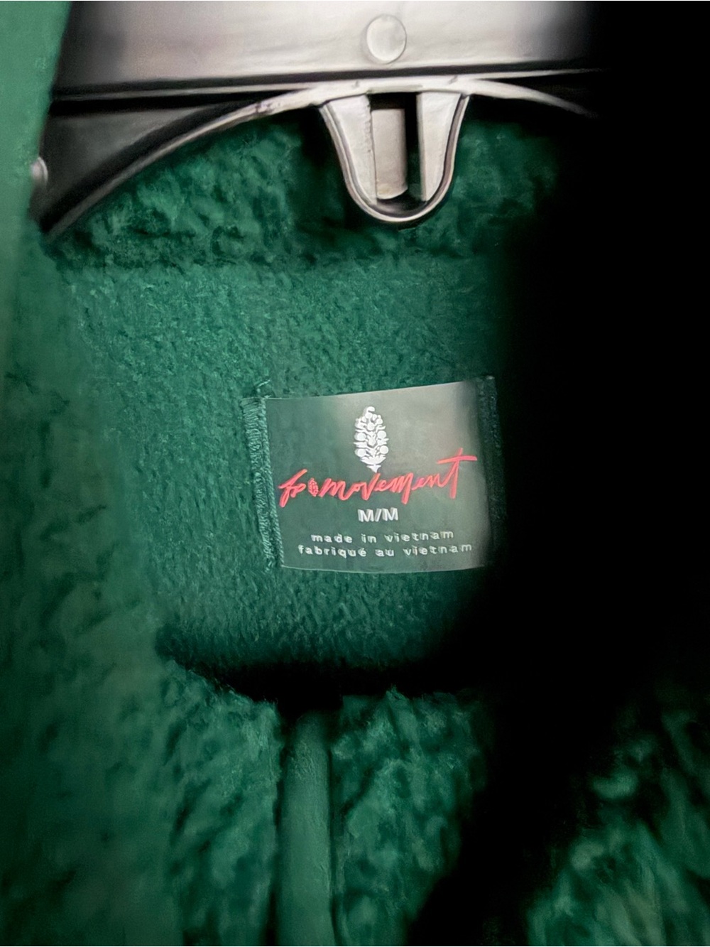 NWT FREE PEOPLE  Hit The Slopes Fleece Jacket - Evergreen Sz M - Picture 14 of 15